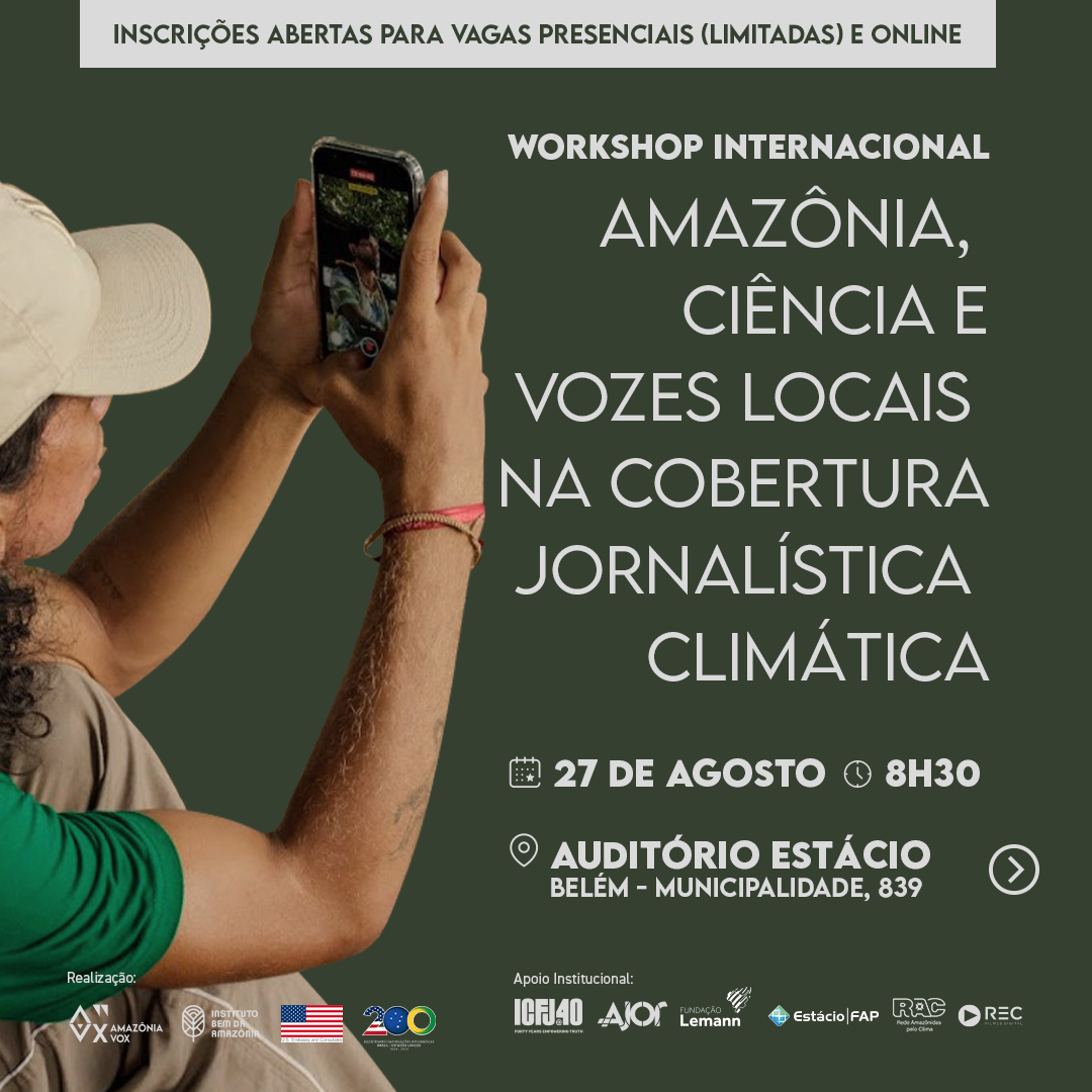 Workshop gratuito para jornalistas debate Amazônia, ciência e vozes locais na cobertura climática